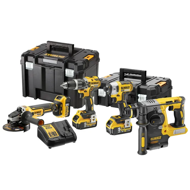 dewalt-dck422p3t-qw-kit-4-outils-xr-18v-brushless-perceuse-percussion-dcd796-vis image 1