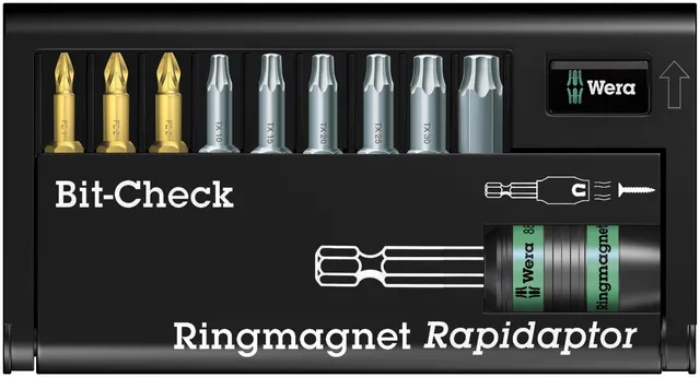 wera-8855-67-9-bit-check-jeu-de-10-embouts-et-porte-embouts-rapidaptor-aimant-an image 1