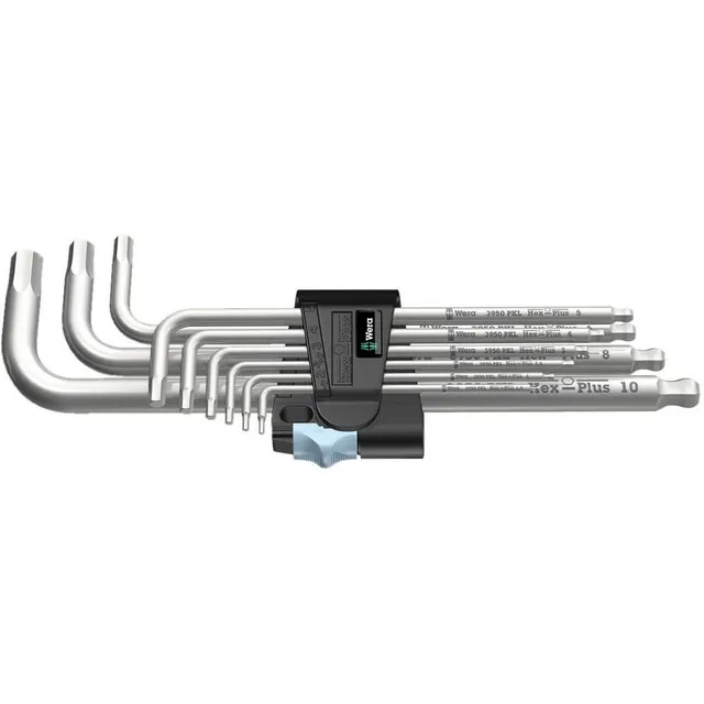 wera-3950-pkl-9-jeu-de-9-cl-s-m-les-coud-es-cl-s-allen-hexagonales-inox-m-trique image 1