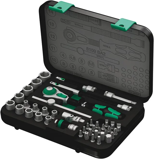 wera-8100-sa-2-zyklop-speed-jeu-de-cliquet-douilles-1-4-m-trique-42-pi-ces-coffr image 1