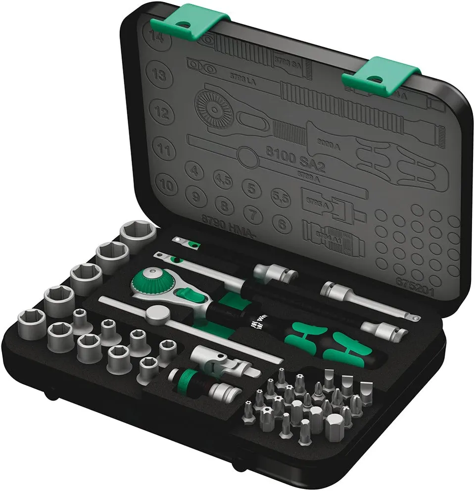 wera-8100-sa-2-zyklop-speed-jeu-de-cliquet-douilles-1-4-m-trique-42-pi-ces-coffr image 1