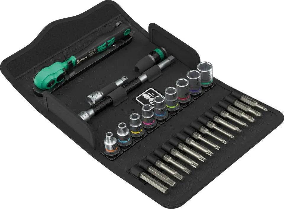 wera-8100-sa-15-coffret-zyklop-comfort-28-pi-ces-1-4-imp-rial-cliquet-80-dents-d image 1