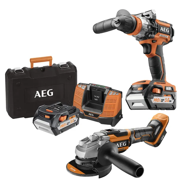 aeg-duo-brushless-pack-perceuse-percussion-brushless-meuleuse-125-mm-brushless-2 image 1
