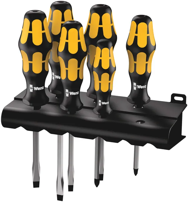 wera-932-s-6-kraftform-jeu-de-6-tournevis-burins-lame-hexagonale-traversante-ave image 1
