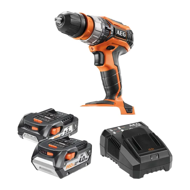 aeg-perceuse-percussion-compacte-18v-bs18c2bl-kit-avec-batteries-2-0-ah-4-0-ah-c image 1
