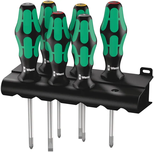 wera-335-350-355-6-kraftform-plus-lasertip-jeu-de-tournevis-6-pi-ces-avec-rack-f image 1
