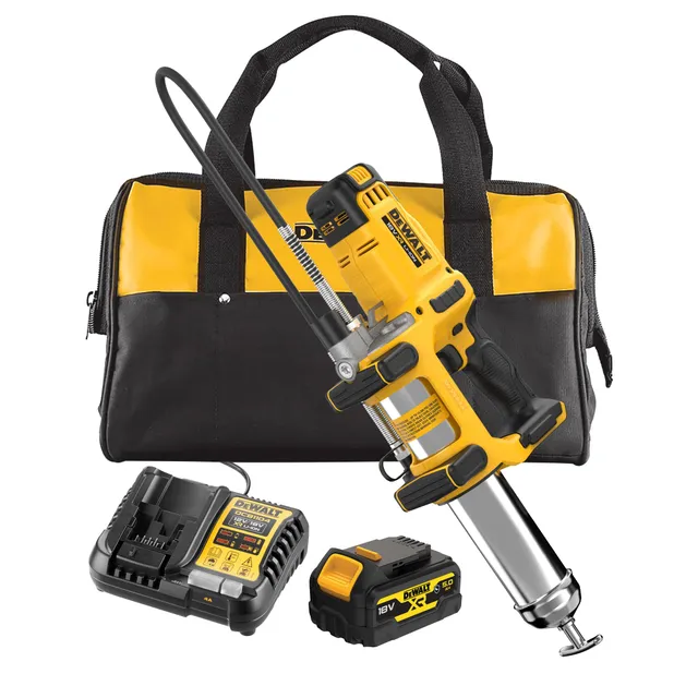 dewalt-dcgg581p1g-qw-pistolet-graisseur-sans-fil-18v-xr-2-vitesses-690-bars-batt image 1