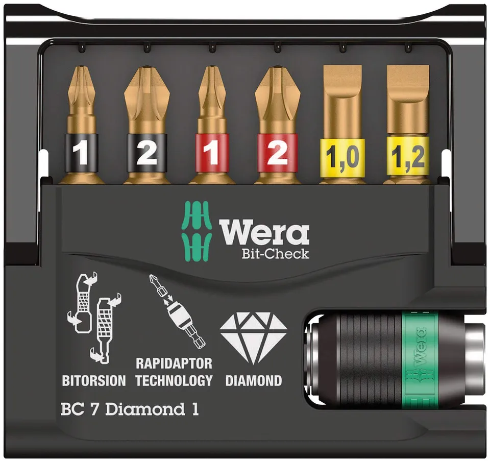 wera-bit-check-7-diamond-1-sb-05073419001-set-de-7-embouts-avec-rev-tement-diama image 1