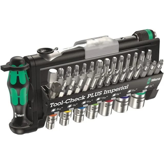 wera-tool-check-plus-imperial-05056491001-jeu-de-mini-cliquet-1-4-embouts-et-dou image 1