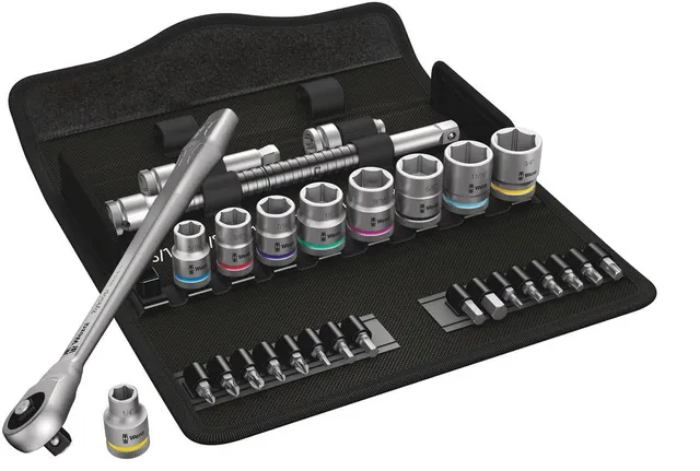 wera-8100-sb-10-jeu-zyklop-metal-ratchet-3-8-syst-me-imp-rial-avec-carr-traversa image 1