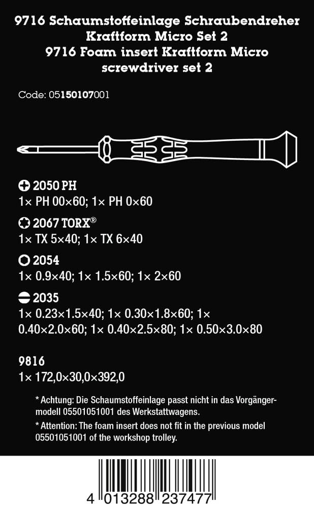 wera-9716-insert-mousse-pour-jeu-kraftform-micro-2-13-pi-ces-12-tournevis-de-pr- image 2