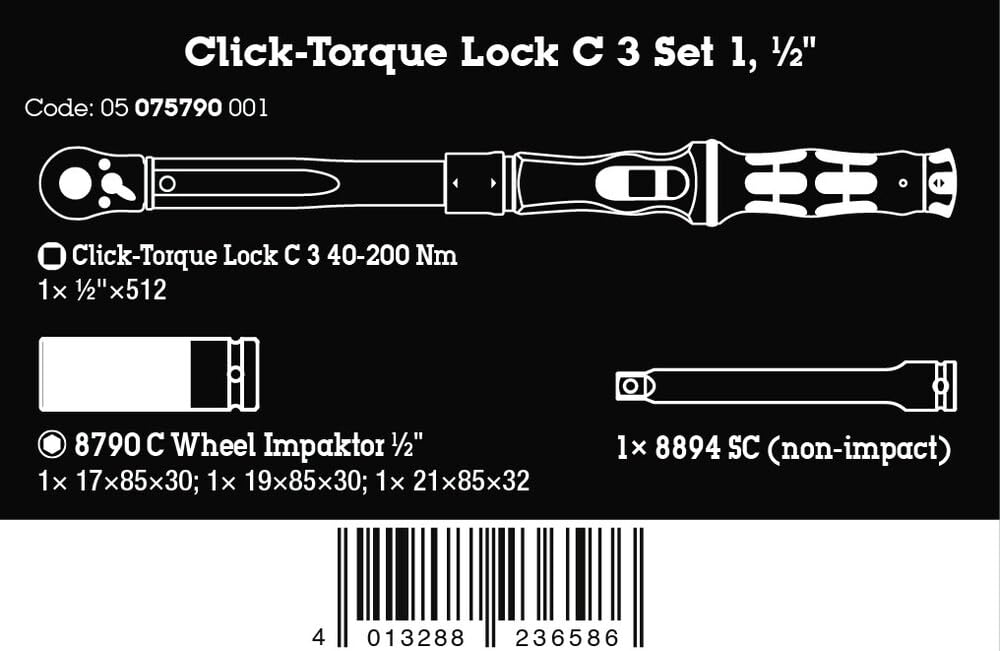 wera-jeu-click-torque-lock-c-3-1-2-40-200-nm-6-pi-ces-pour-changement-de-roue image 2