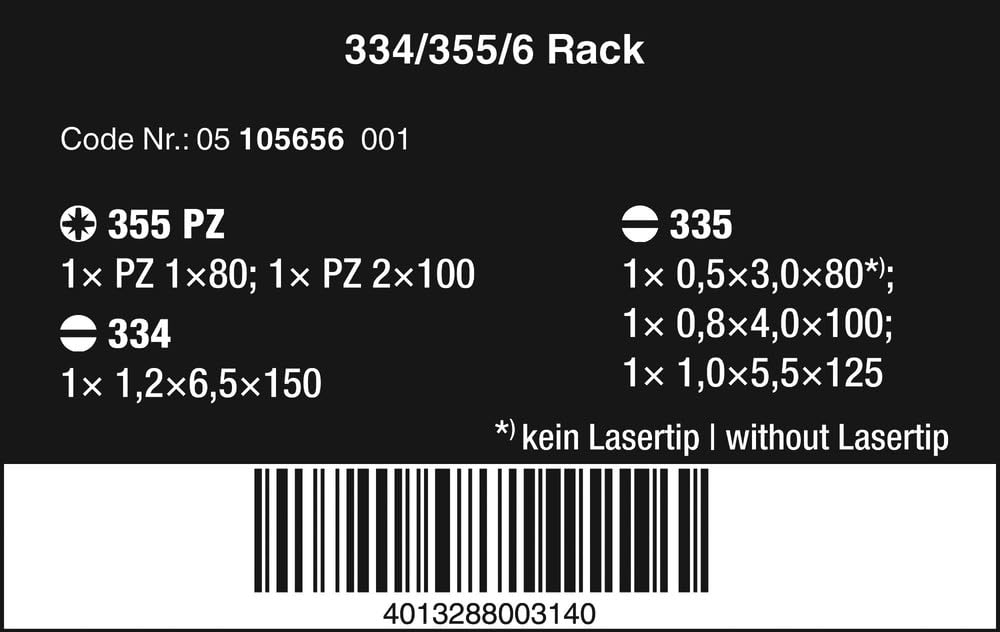 wera-334-355-6-rack-kraftform-plus-lasertip-jeu-de-6-tournevis-pour-vis-fendues- image 2