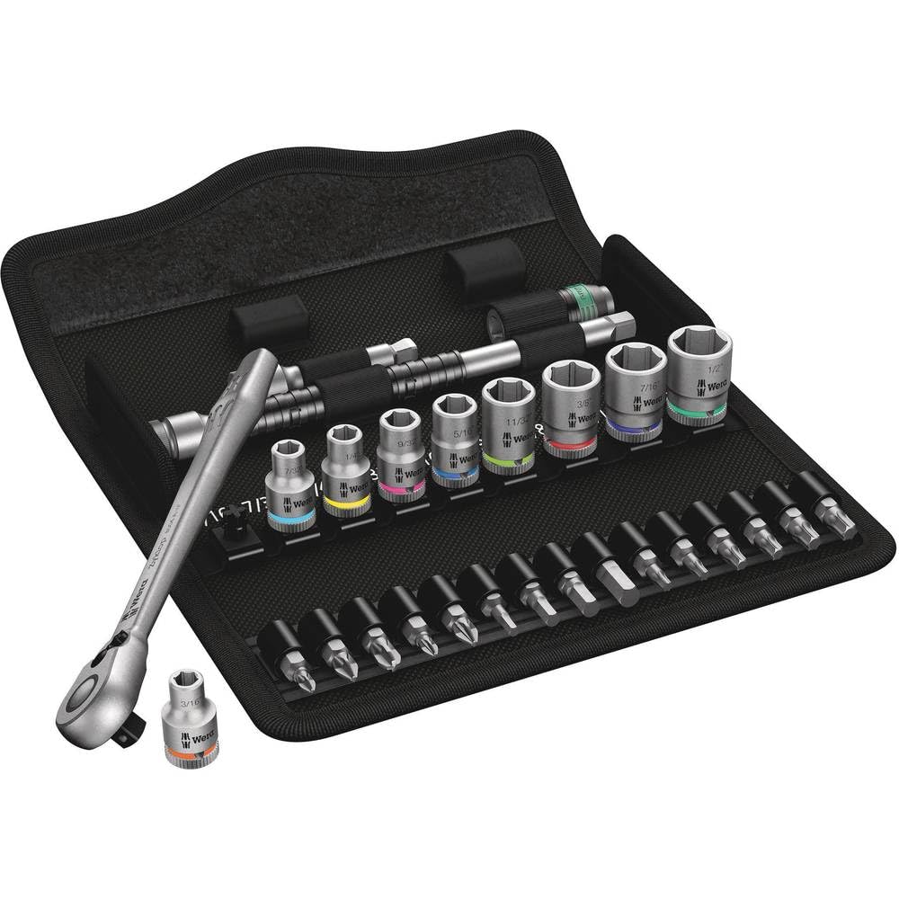 wera-zyklop-metal-8100-sa-11-jeu-cliquet-1-4-imp-rial-28-pi-ces-avec-levier-d-in image 1