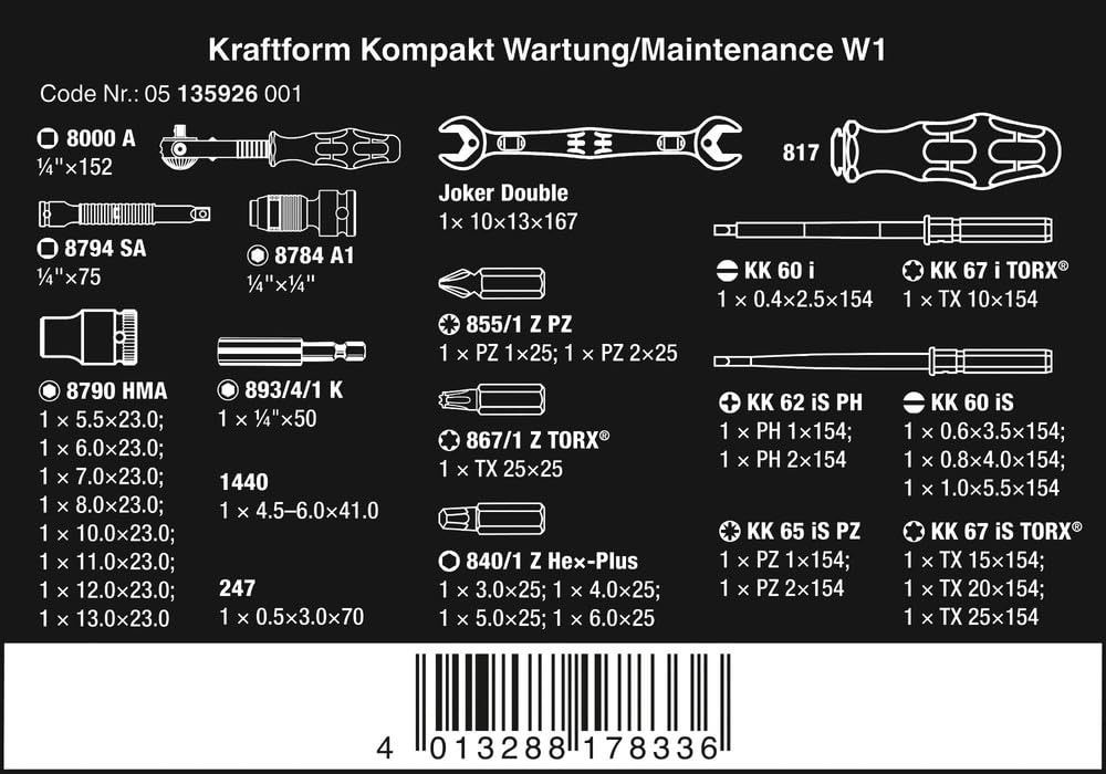 wera-kraftform-kompakt-w-1-maintenance-coffret-d-outils-isol-s-35-pi-ces-avec-cl image 2