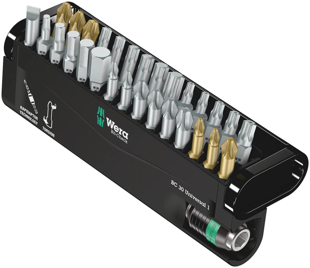 wera-bc-universal-30-bit-check-jeu-d-embouts-30-pi-ces-avec-porte-embouts-rapida image 1