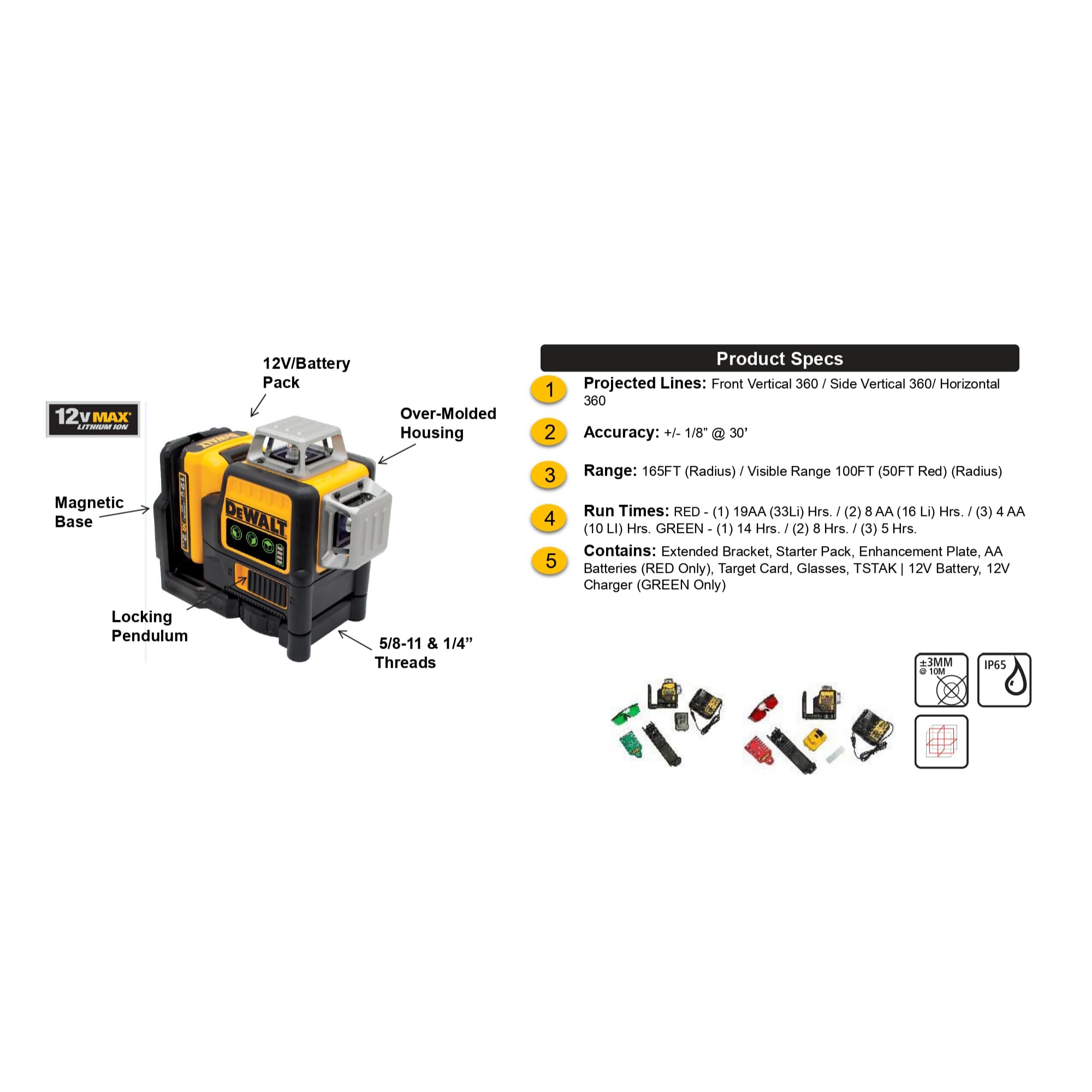 dewalt-dce089d1r-qw-laser-multilignes-3x360-12v-li-ion-2ah-niveau-laser-autonive image 5