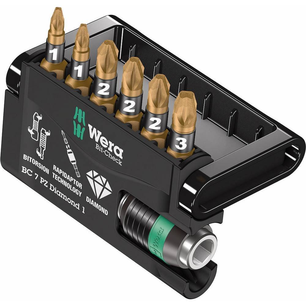 wera-bit-check-7-diamond-1-coffret-7-embouts-bitorsion-pointe-diamant-e-avec-rap image 7
