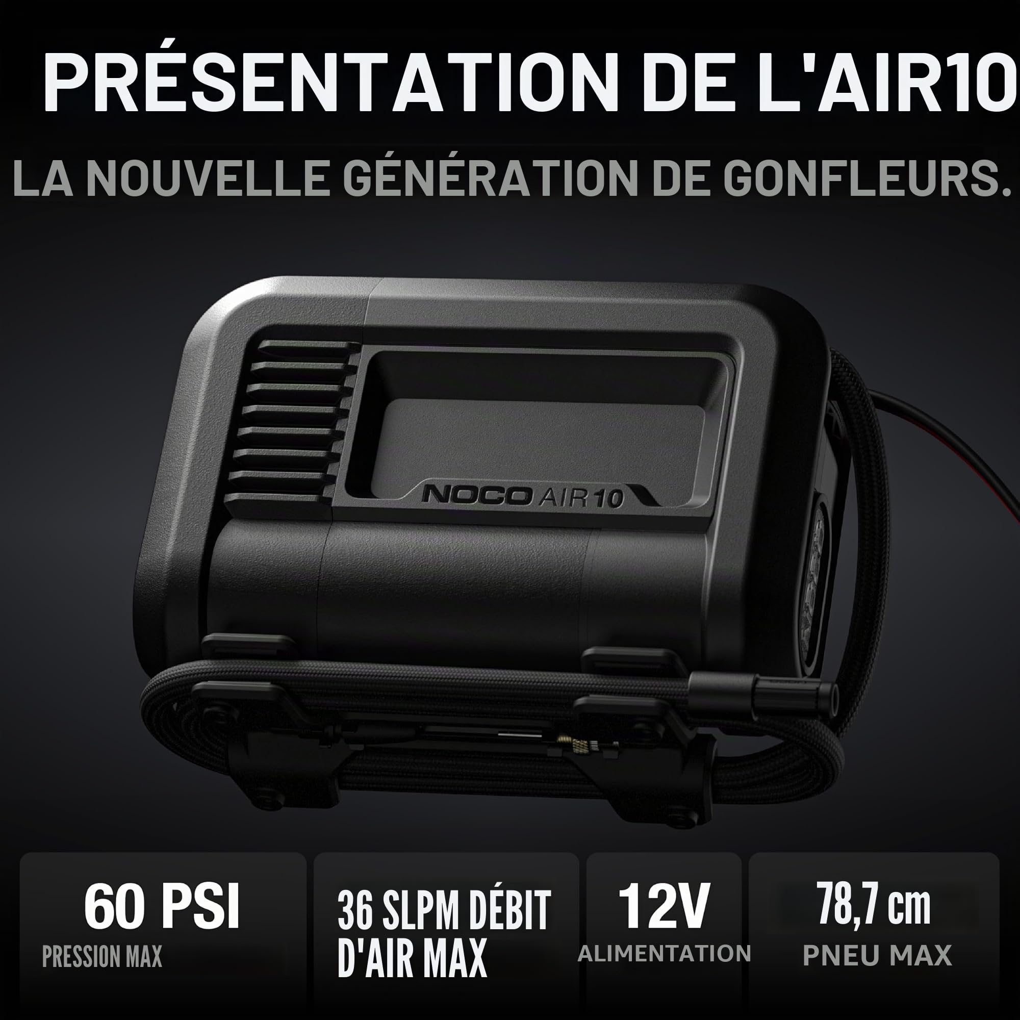 noco-air10-gonfleur-de-pneu-portable-12v-10a-36-slpm-0-40-psi-en-3-8-min-arr-t-a image 2
