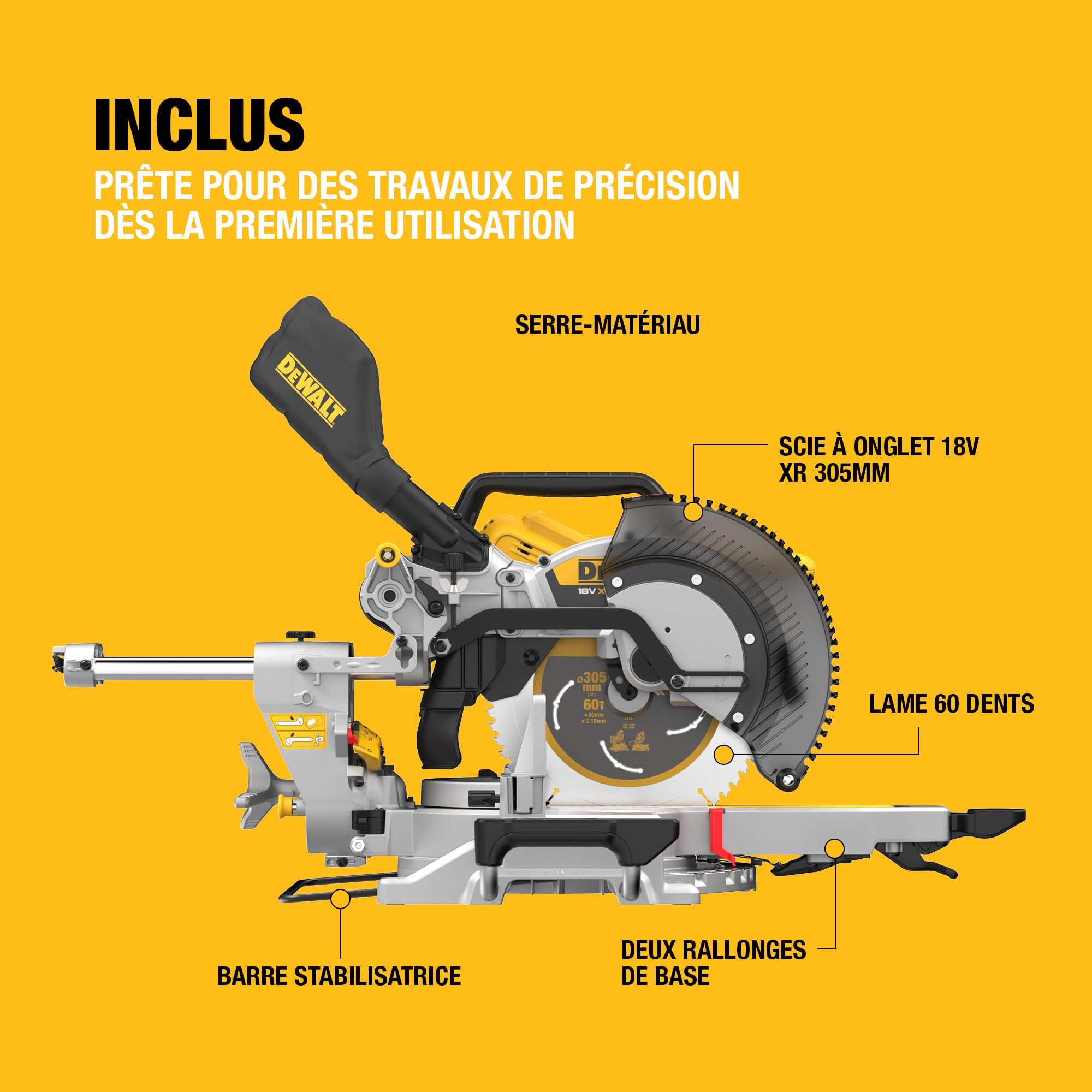 dewalt-dcs782n-xj-scie-onglet-18v-xr-305mm-brushless-coupe-transversale-90-x-310 image 7