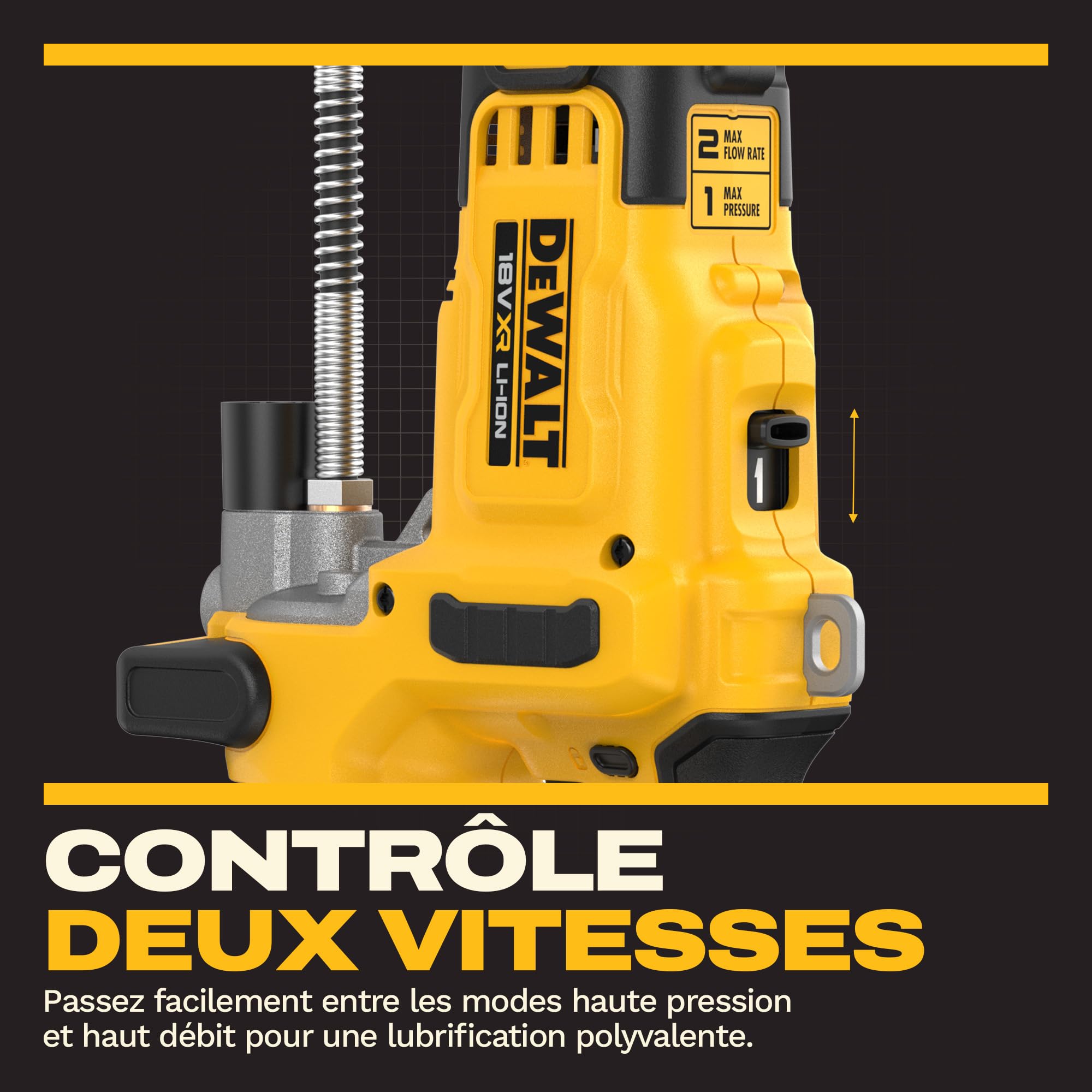 dewalt-dcgg581p1g-qw-pistolet-graisseur-sans-fil-18v-xr-2-vitesses-690-bars-batt image 4