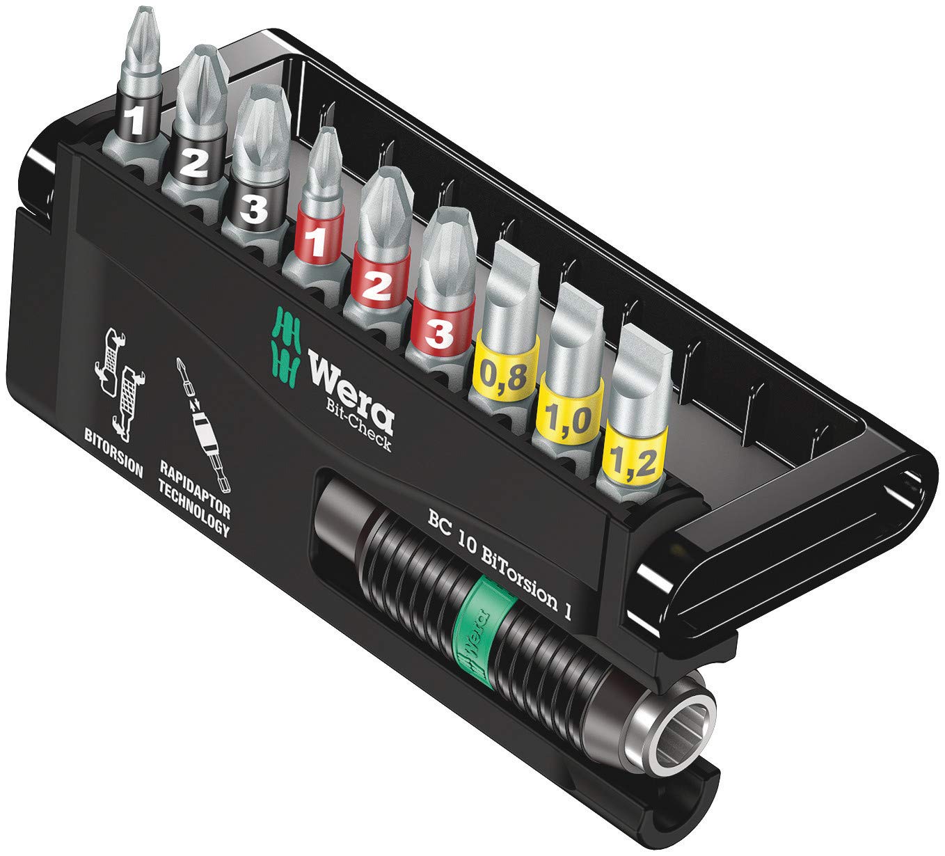 wera-8700-9-btz-bit-check-rapidaptor-jeu-de-10-embouts-bitorsion-et-porte-embout image 1