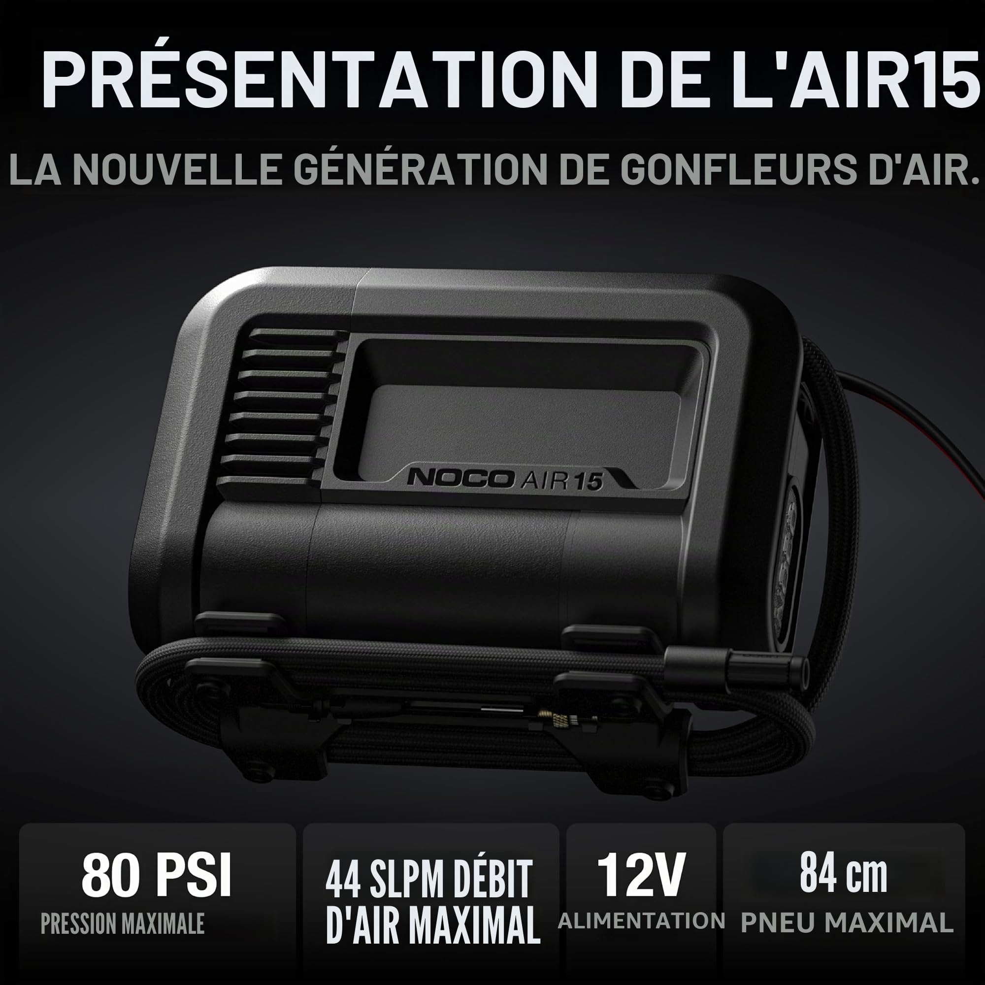 noco-air15-gonfleur-de-pneu-portable-12v-15a-44-slpm-0-40-psi-en-2-9-min-arr-t-a image 2