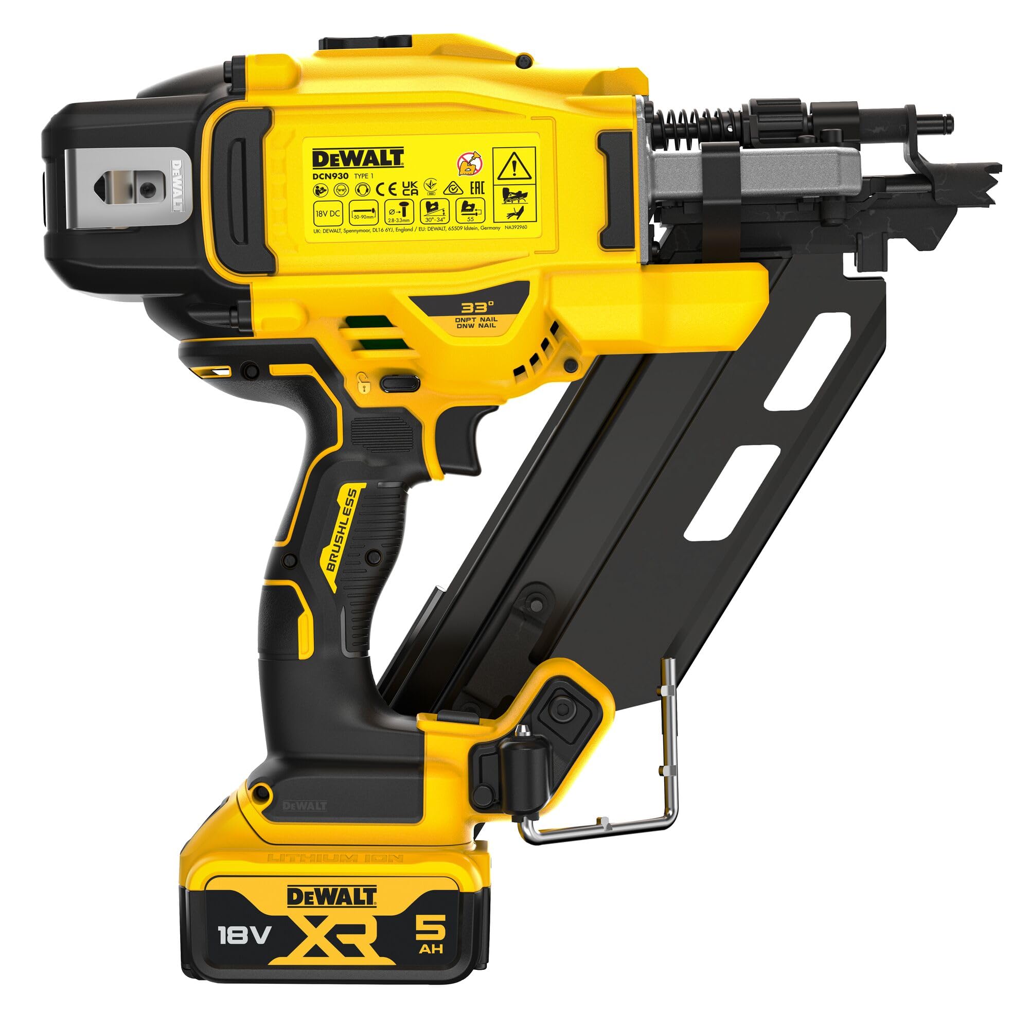 dewalt-dcn930p2-qw-cloueur-charpente-xr-18v-brushless-nouvelle-g-n-ration-clous- image 3