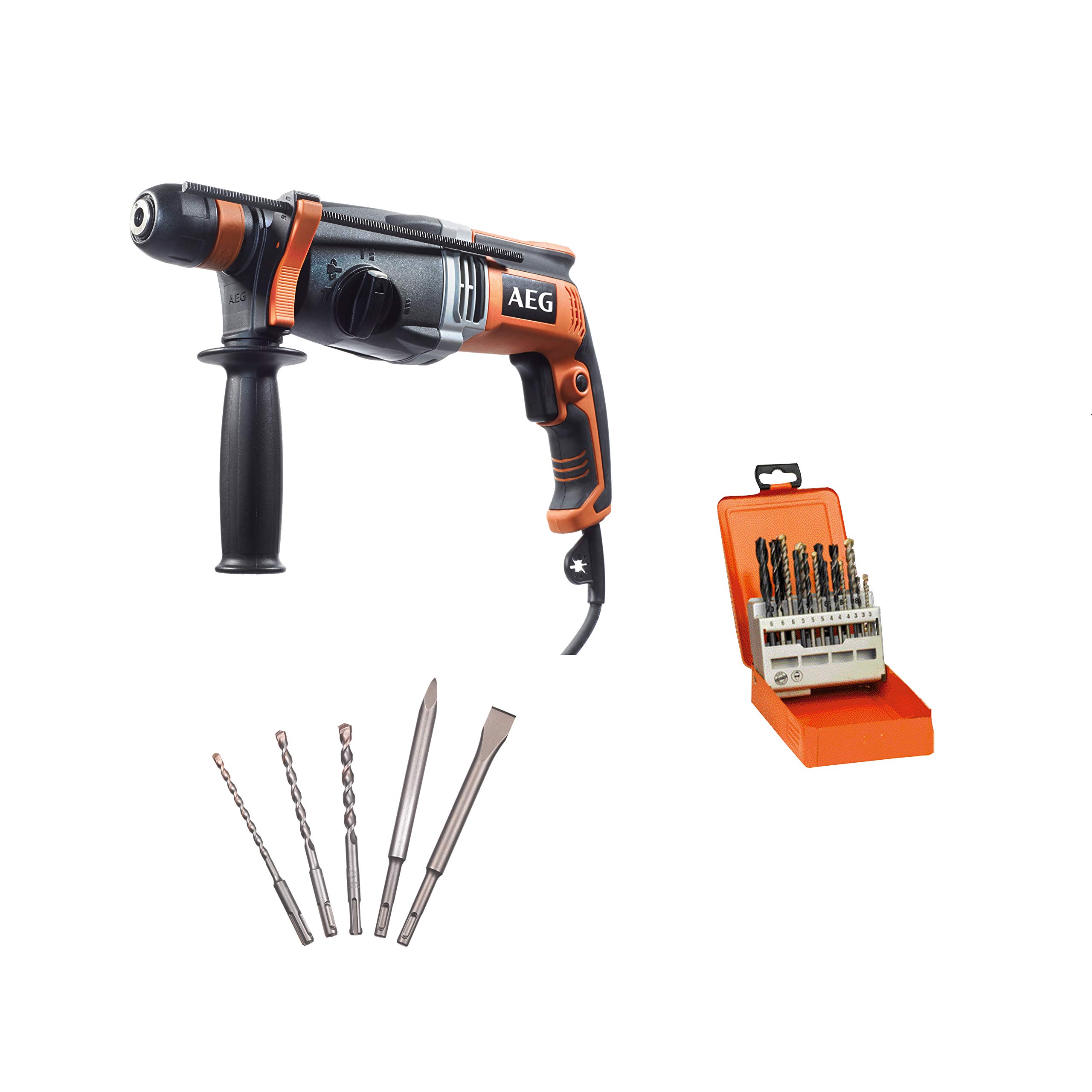 aeg-kh28-superxek-kit4-perforateur-sds-plus-28-mm-1010-w-coffret-forets-b-ton-19 image 1