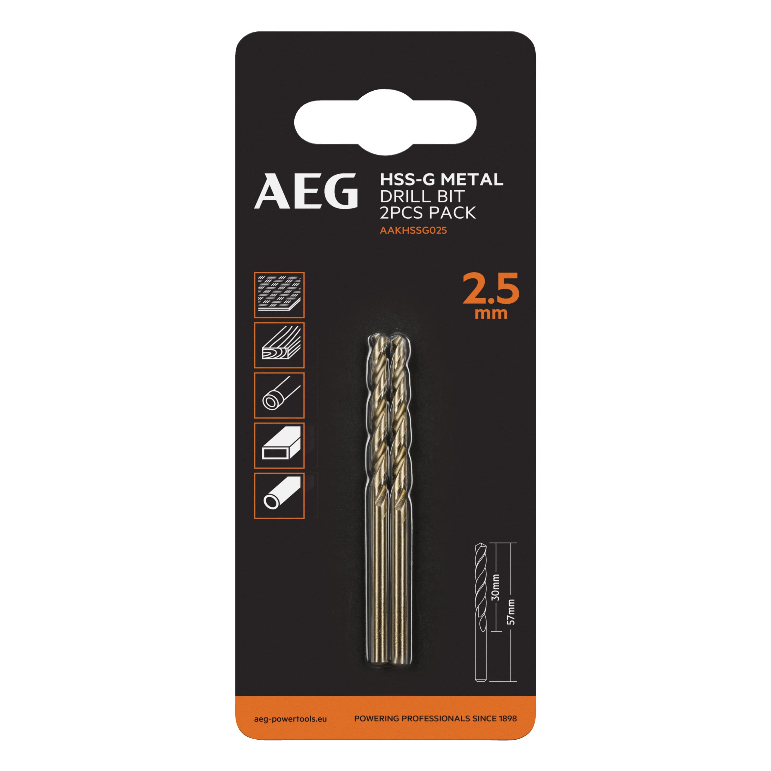 aeg-aakhssg025-foret-m-taux-hss-g-din338-2-5-mm-lot-de-2 image 2