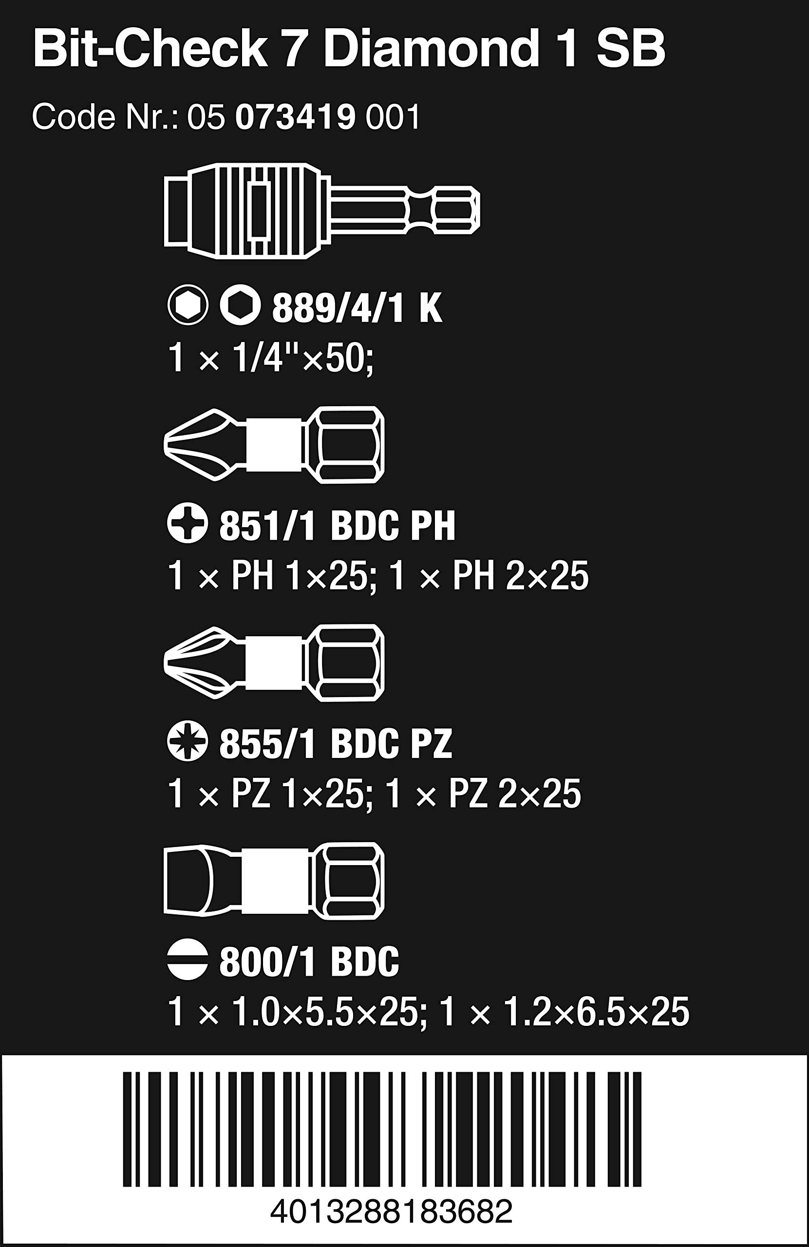 wera-bit-check-7-diamond-1-sb-05073419001-set-de-7-embouts-avec-rev-tement-diama image 2