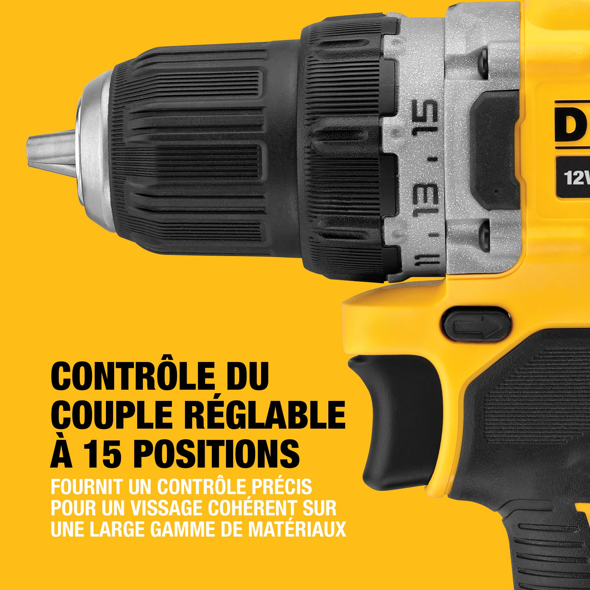 dewalt-dcd701d2-qw-perceuse-visseuse-brushless-xr-12v-avec-2-batteries-2ah-charg image 4
