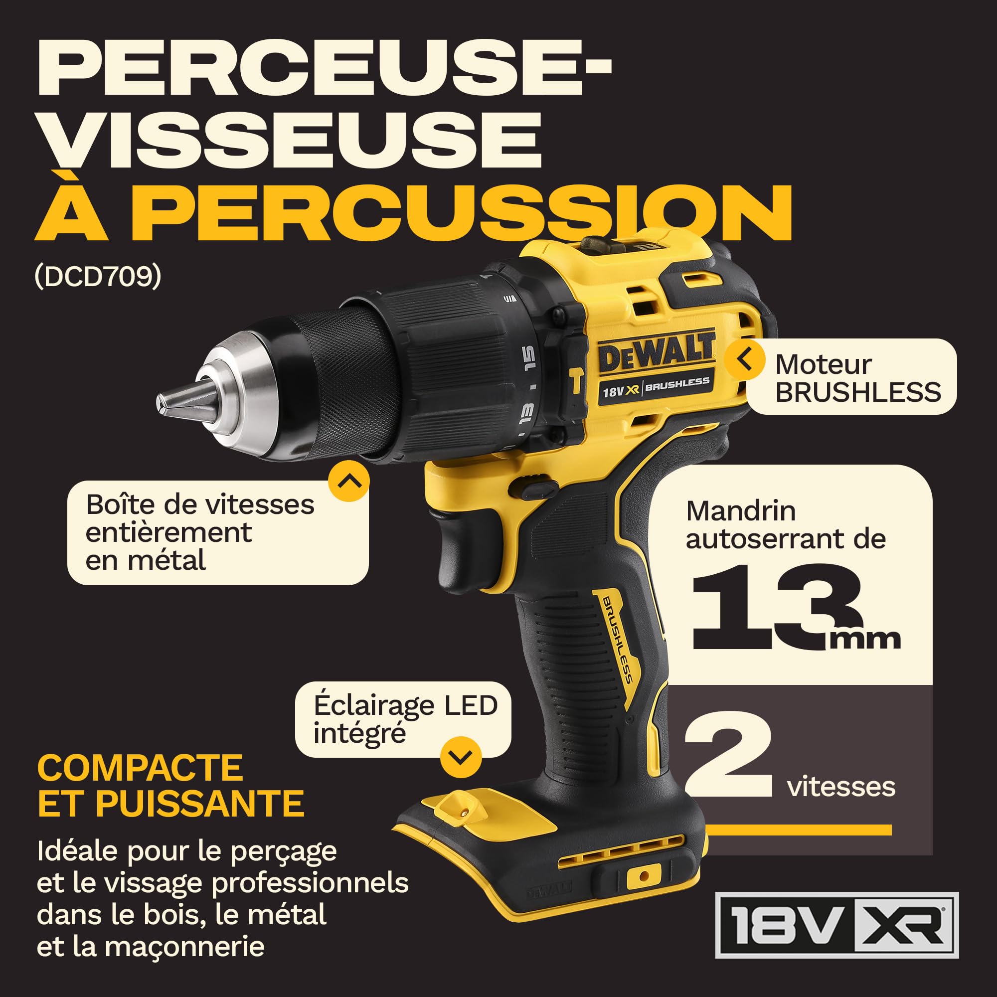 dewalt-dck424m3-qw-kit-combin-18v-xr-4-outils-perceuse-percussion-visseuse-impac image 2