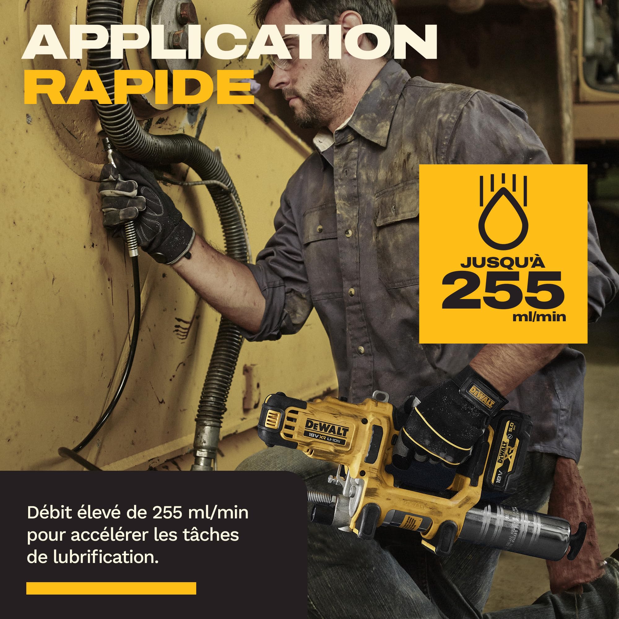 dewalt-dcgg581p1g-qw-pistolet-graisseur-sans-fil-18v-xr-2-vitesses-690-bars-batt image 6