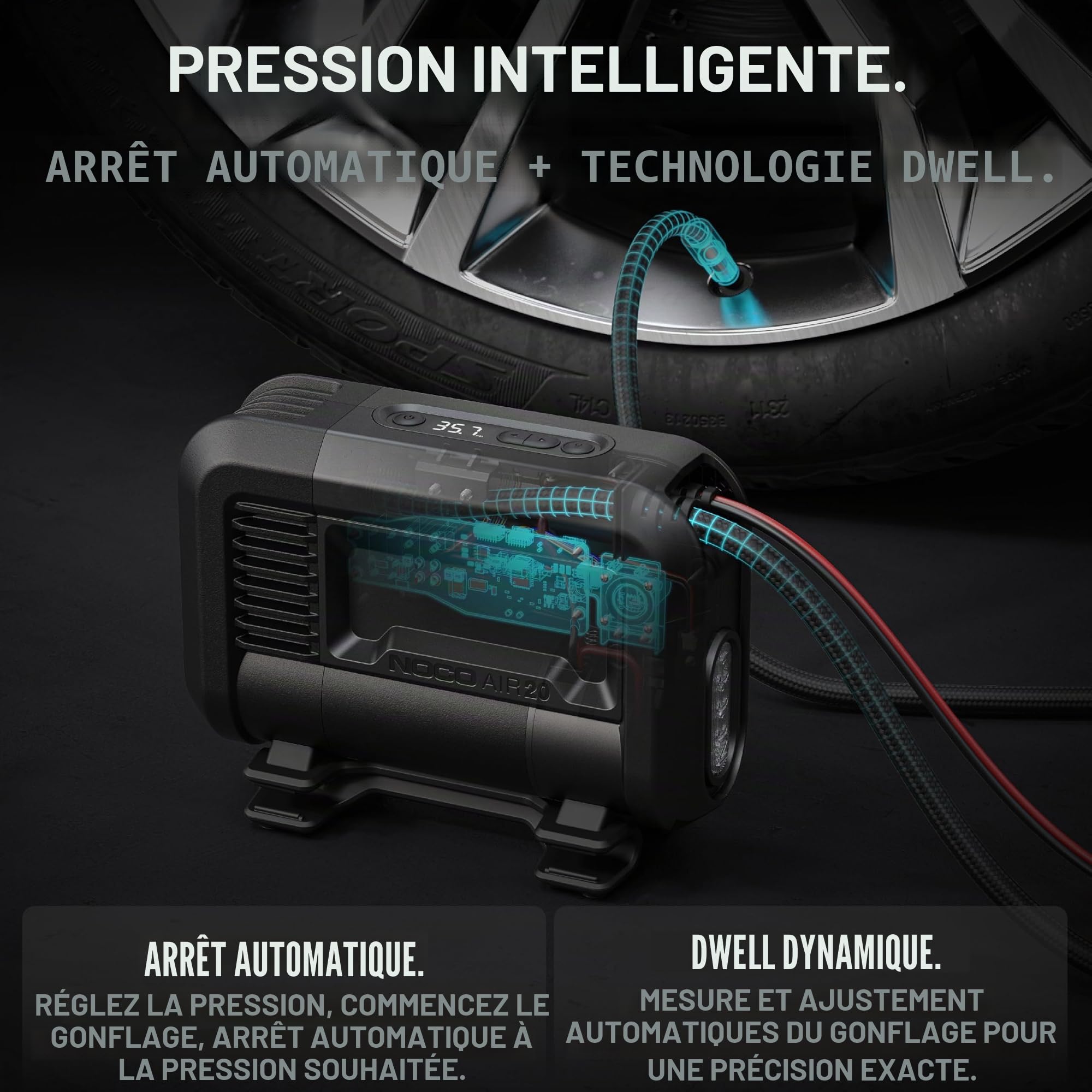 noco-air20-gonfleur-de-pneu-portable-20a-12v-compresseur-47-slpm-0-40-psi-en-2-5 image 5