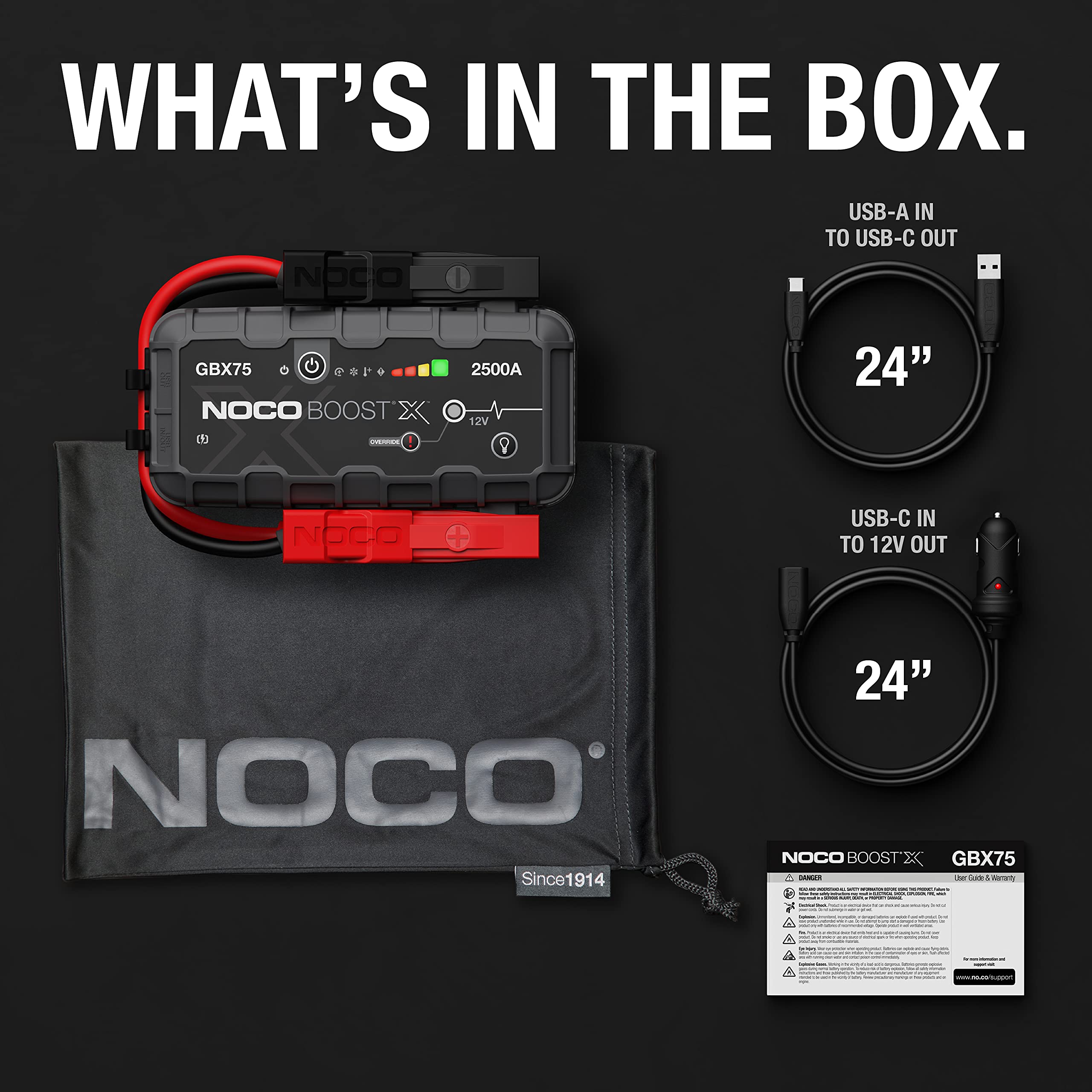 noco-boost-x-gbx75-booster-de-batterie-lithium-ultrasafe-2500a-12v-d-marreur-por image 7