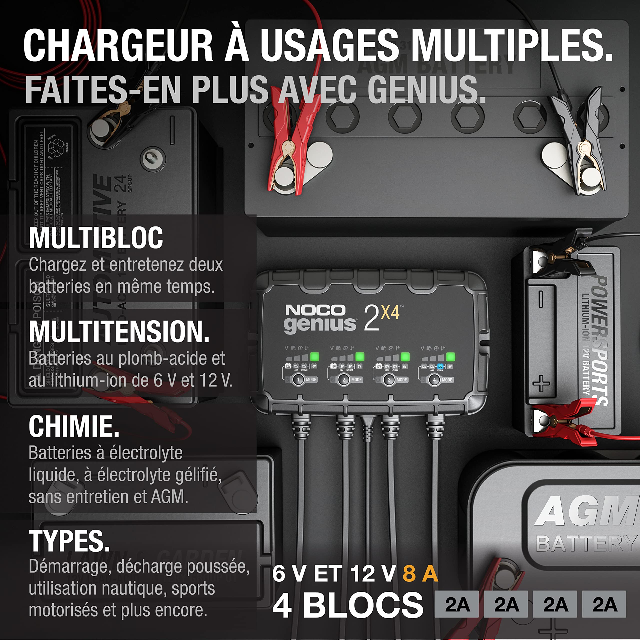 noco-genius2x4-chargeur-de-batterie-intelligent-4-bancs-8-a-6-v-12-v-maintien-au image 2